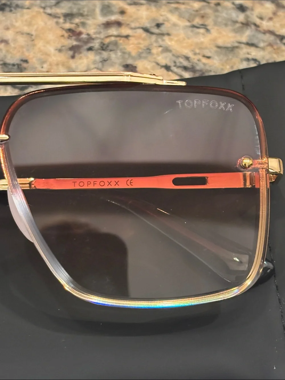 TopFoxx Bella Coffee Tangle Free Aviator Sunglasses | NWT
